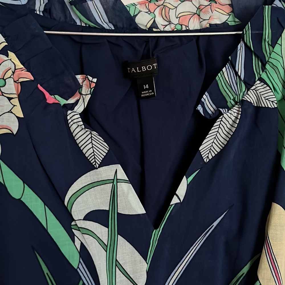 Talbots Voile Hibiscus Maxi Dress - Picture 5 of 6